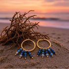 Gold & Blue Stone Earrings 3