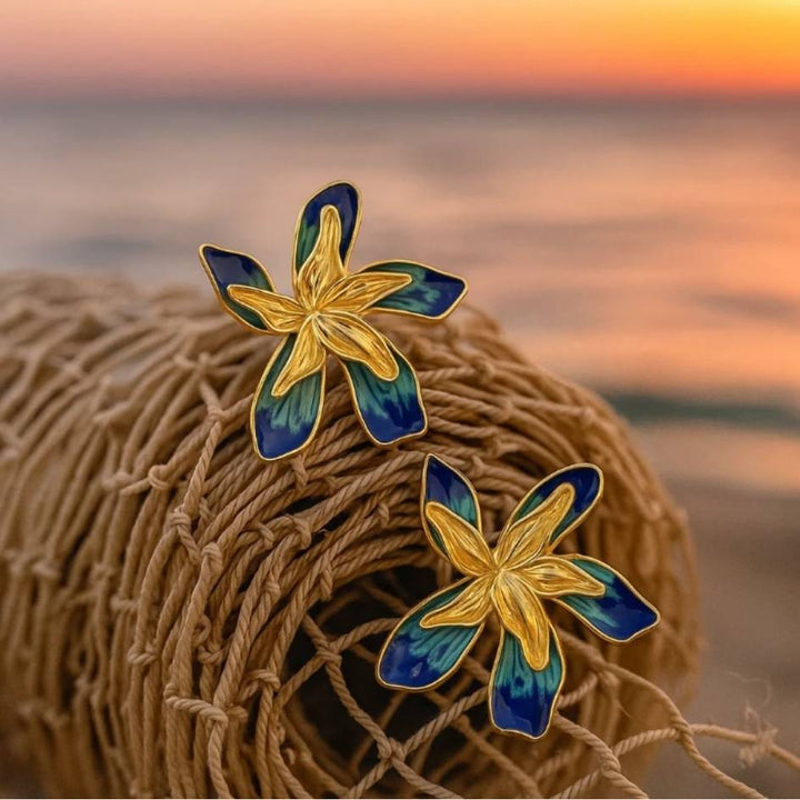 Gold Tidal Bloom Petal Earrings