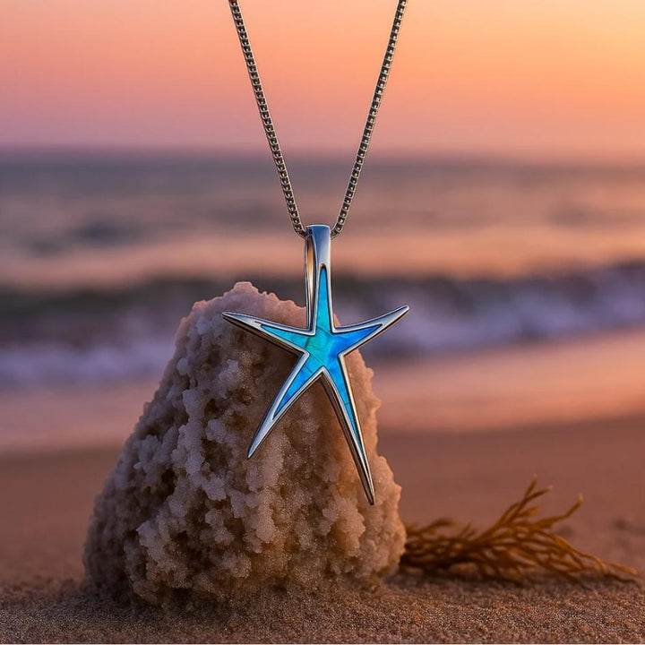 Blue Stone Starfish Necklace