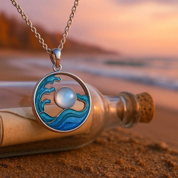 Silver Wave Pearl Necklace III