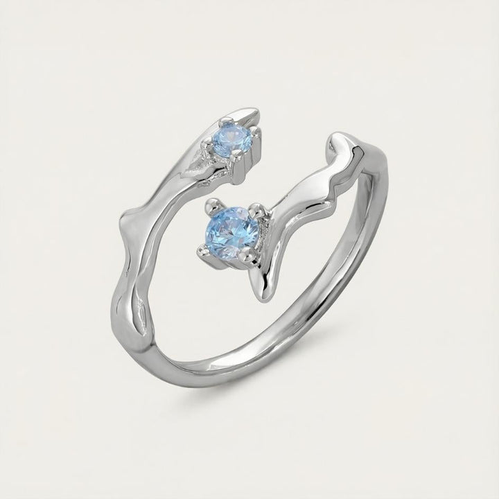Silver Wave Crest Ring