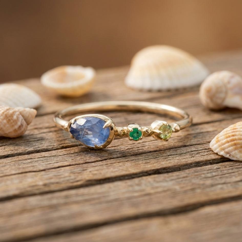 Silver Tide Mark Shell Ring