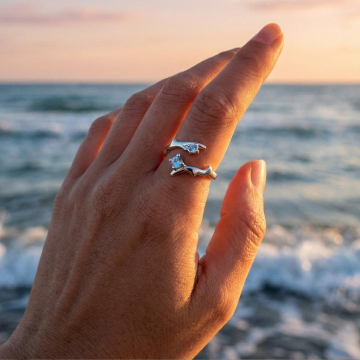 Silver Wave Crest Ring