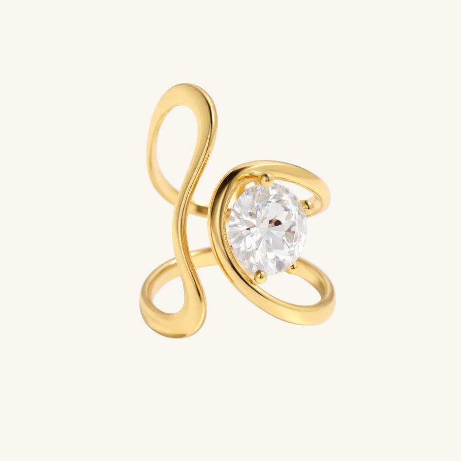 Gold Wave Knot Ring