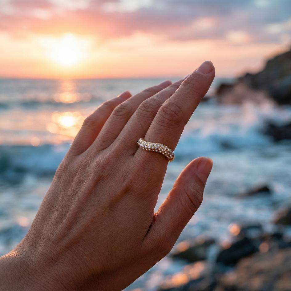 Gold Luminous Tide Ring
