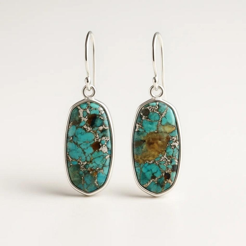 Turquoise Wave Drop Earrings