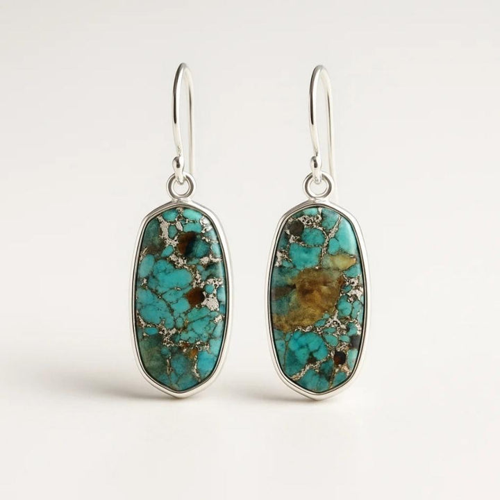 Turquoise Wave Drop Earrings