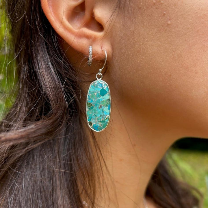 Turquoise Wave Drop Earrings