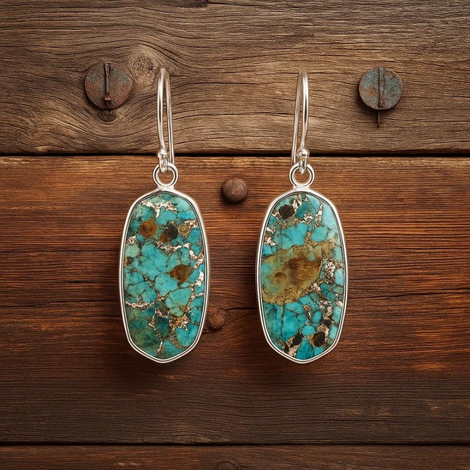 Turquoise Wave Drop Earrings