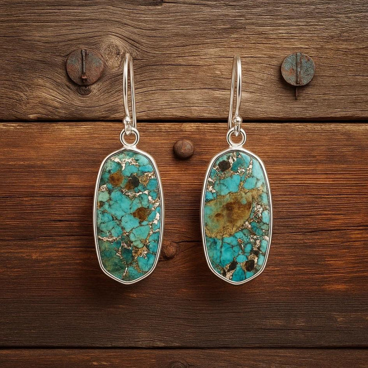 Turquoise Wave Drop Earrings