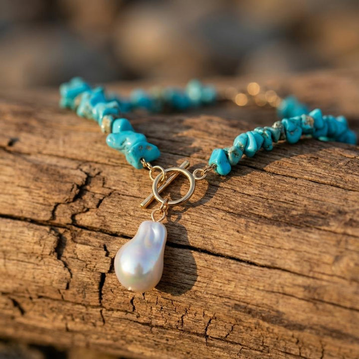 Silver Wave Pearl Necklace II