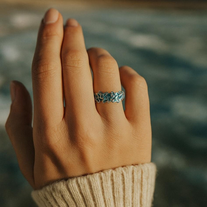 Silver Ocean Tide Ring