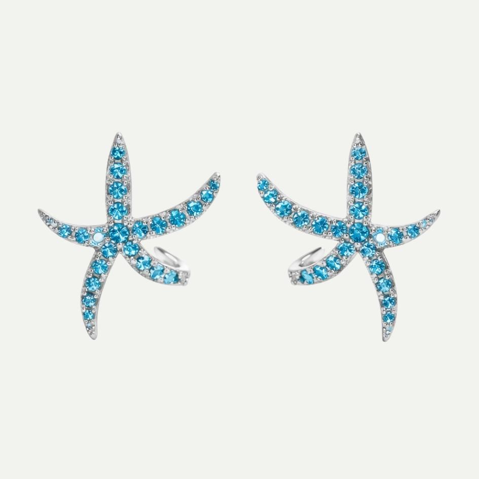 Silver-Tone Tide Starfish Earrings