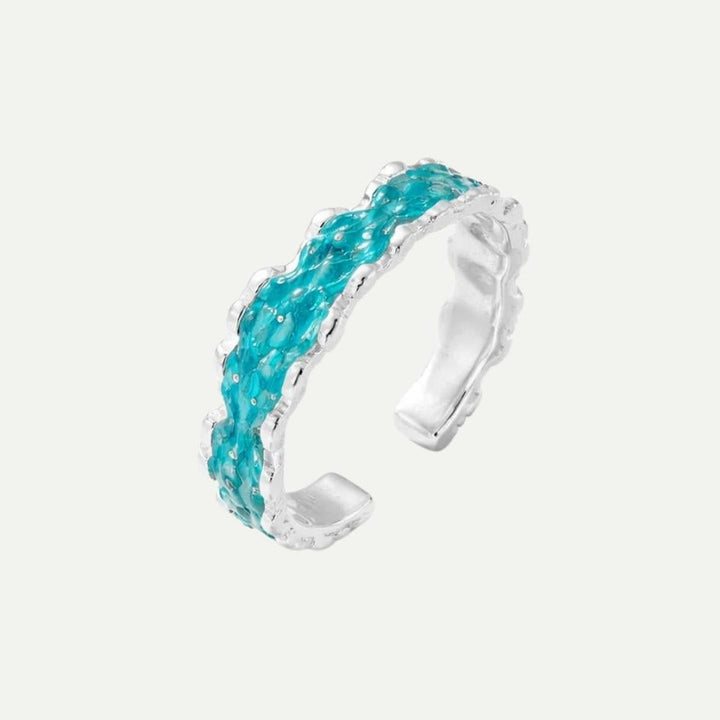 Silver Enameled Tide Ring