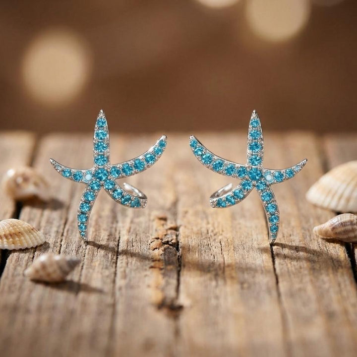 Silver-Tone Tide Starfish Earrings