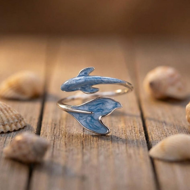 Silver Azure Wave Ring