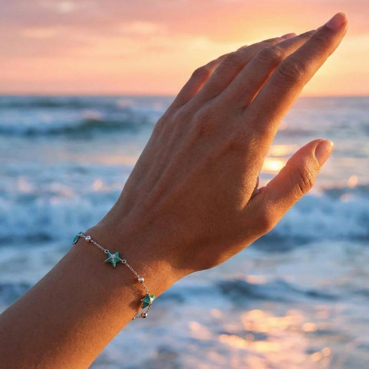 Silver Starfish Trio Bracelet