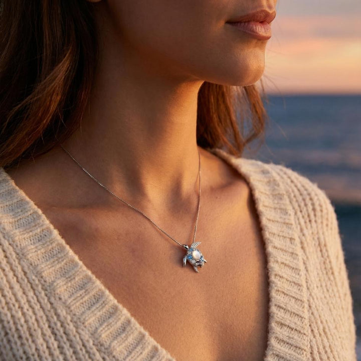 Sterling Silver Ocean Turtle Necklace