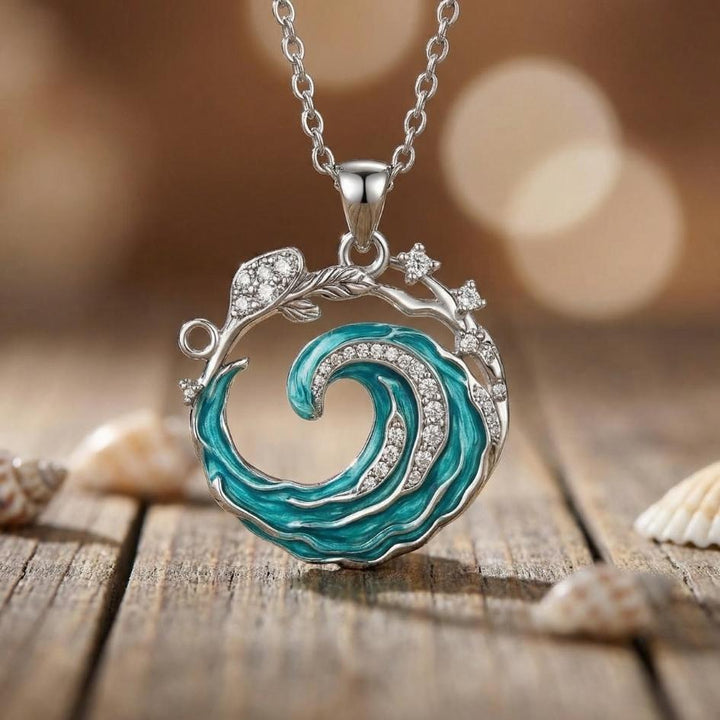 Sparkling Ocean Wave Necklace