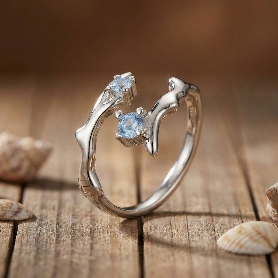 Silver Wave Crest Ring