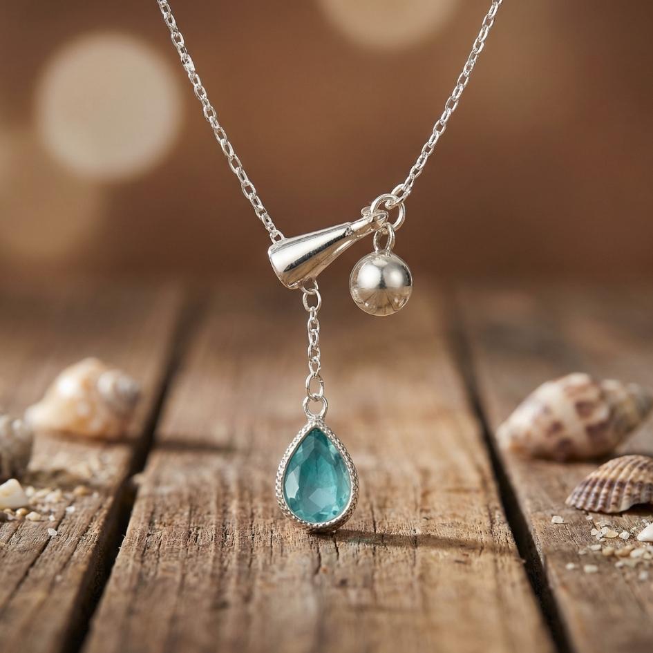 Ocean Drop Zircon Necklace