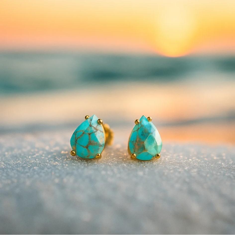 Gold-Tone Azure Drop Earrings