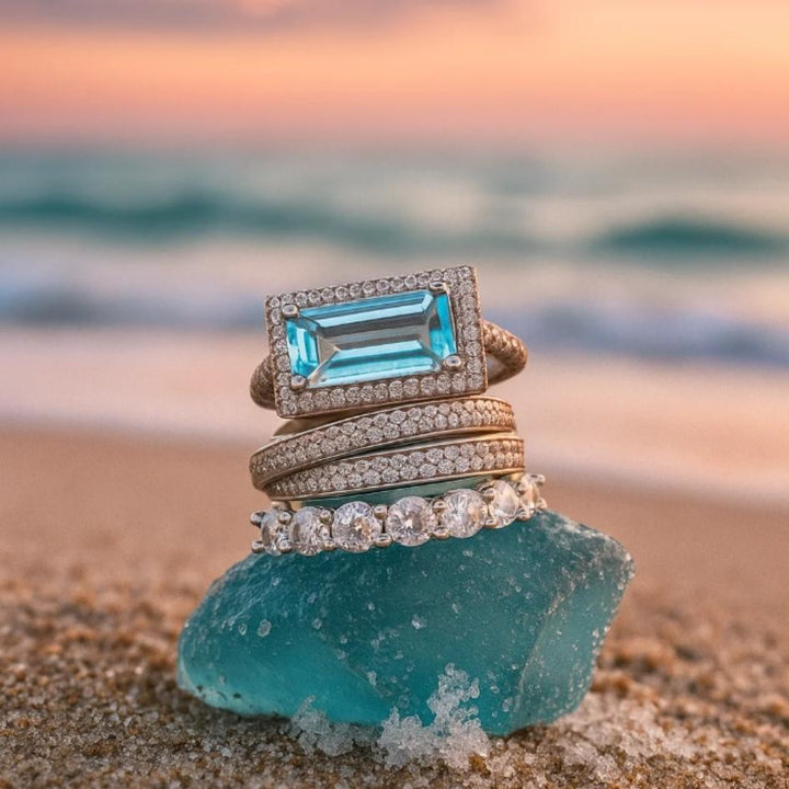 Brilliant Turquoise Ring Set