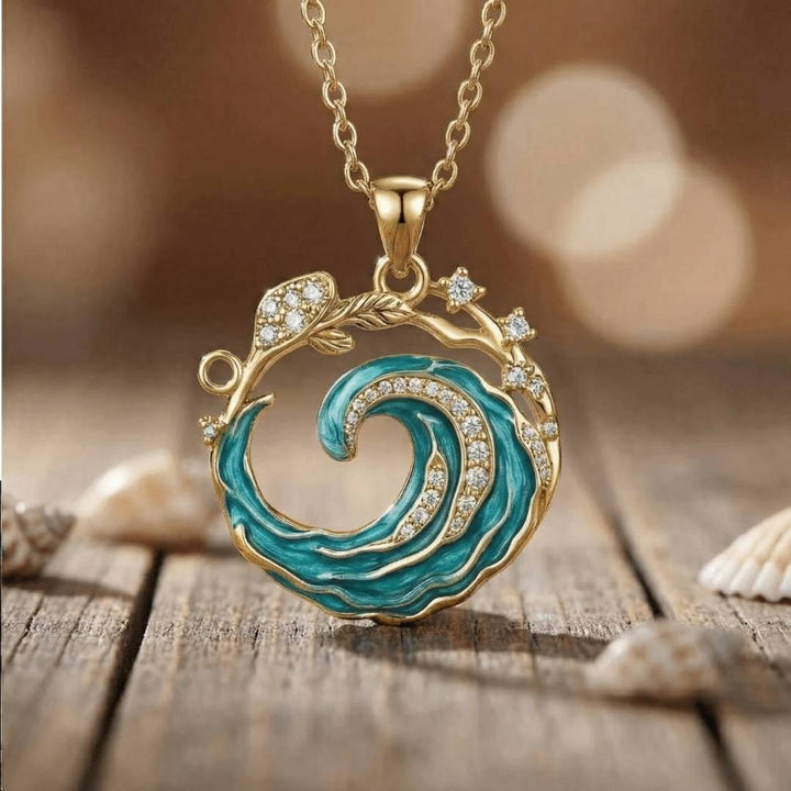 Sparkling Ocean Wave Necklace