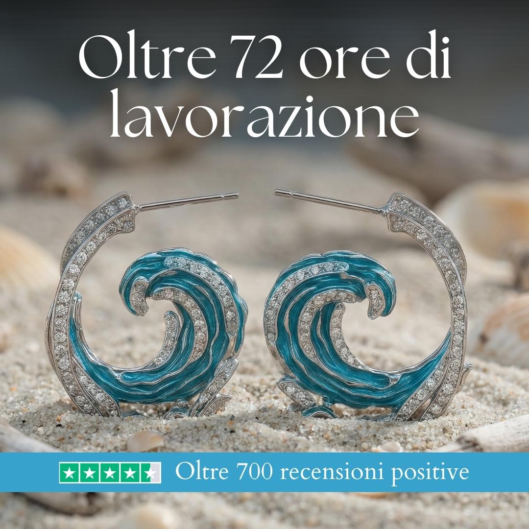 Glistening Wave Zircon Earrings