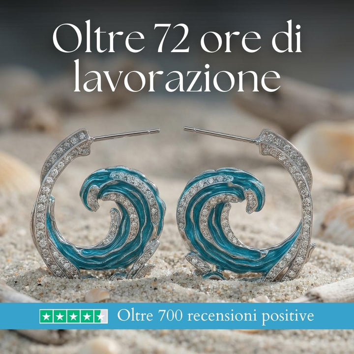 Glistening Wave Zircon Earrings