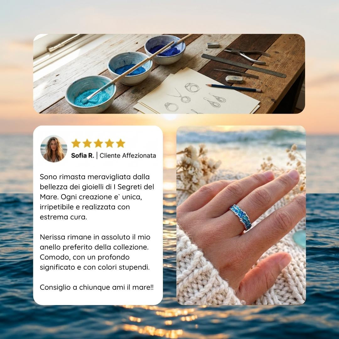 Silver Ocean Wave Ring