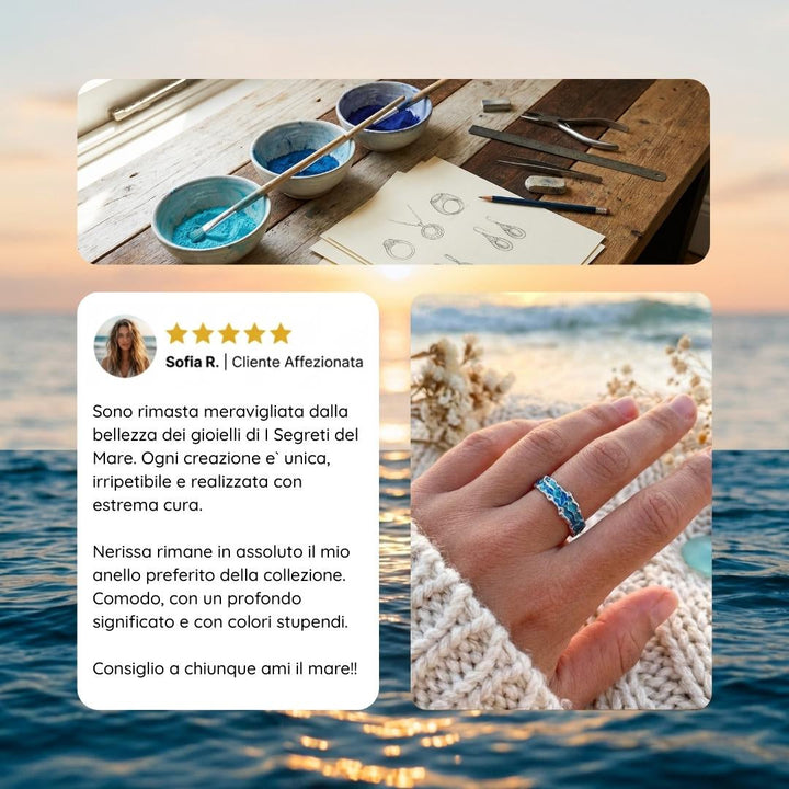 Silver Ocean Wave Ring