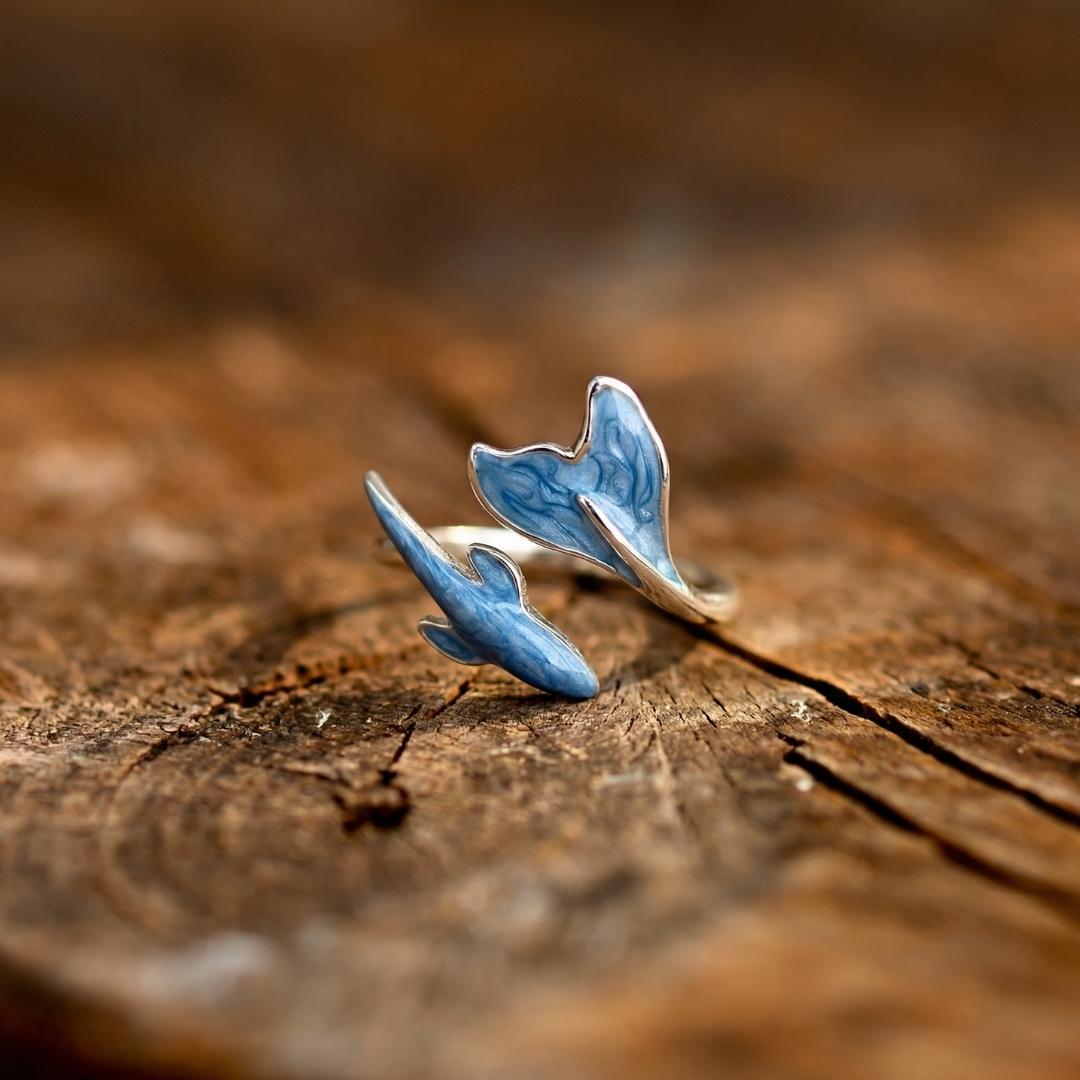 Silver Azure Wave Ring