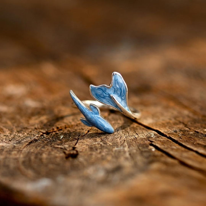 Silver Azure Wave Ring