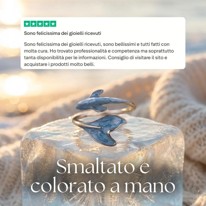 Silver Azure Wave Ring