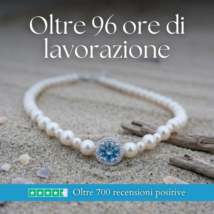 Silver Tide Pearl & Aquamarine Necklace