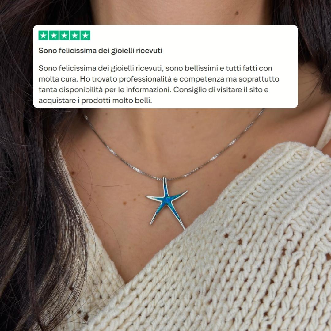 Blue Stone Starfish Necklace