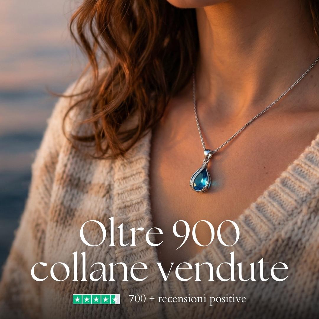 Silver-Toned Wave Drop Necklace