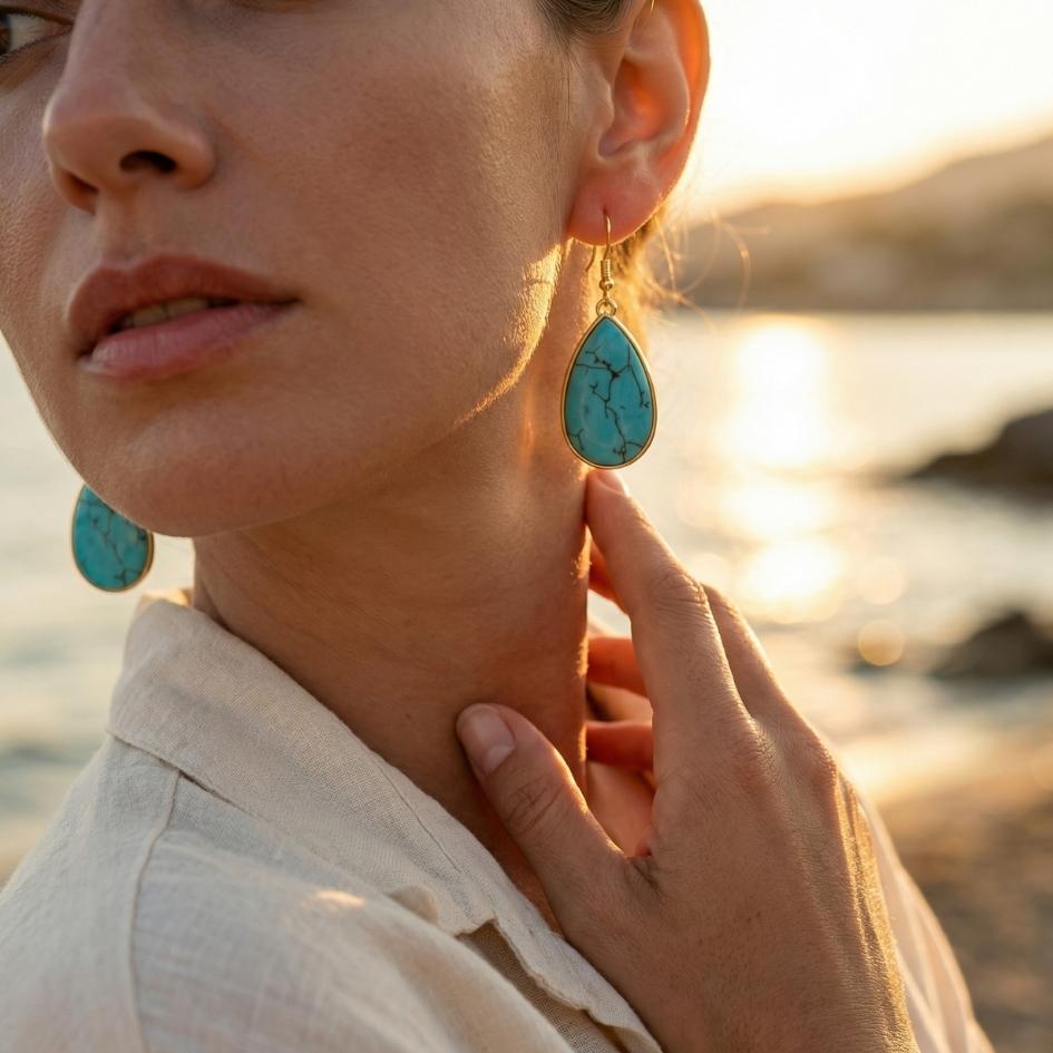 Gold Crystal Drop Earrings