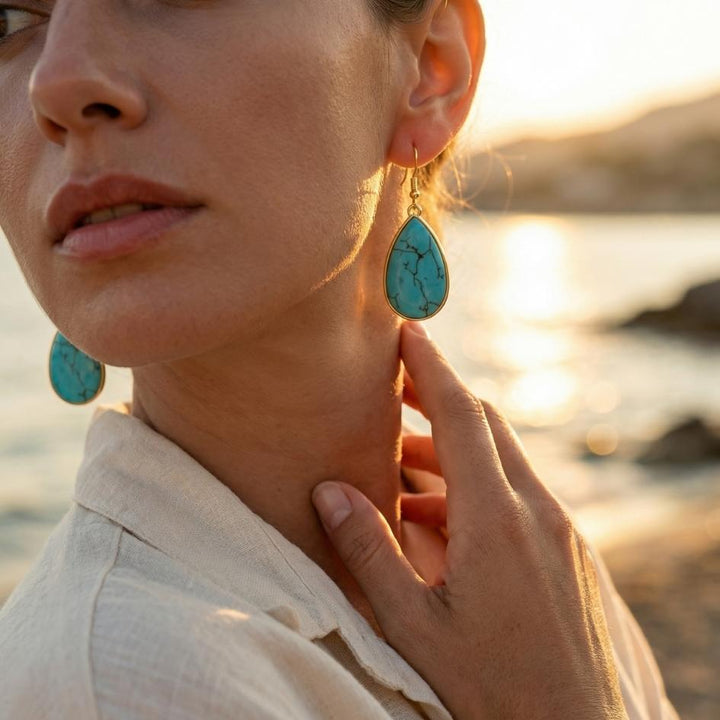 Gold Crystal Drop Earrings