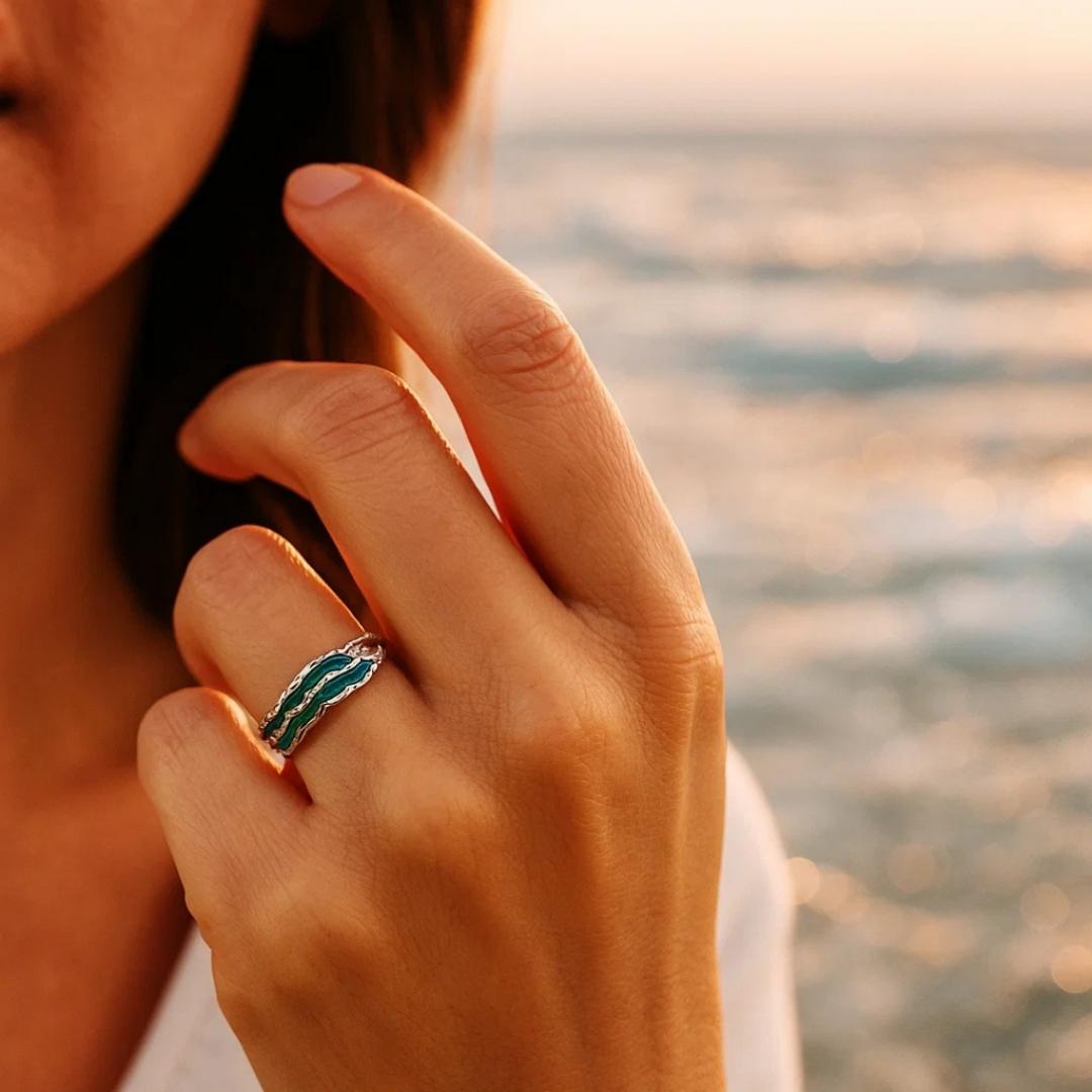 Winter Tide Wave Ring