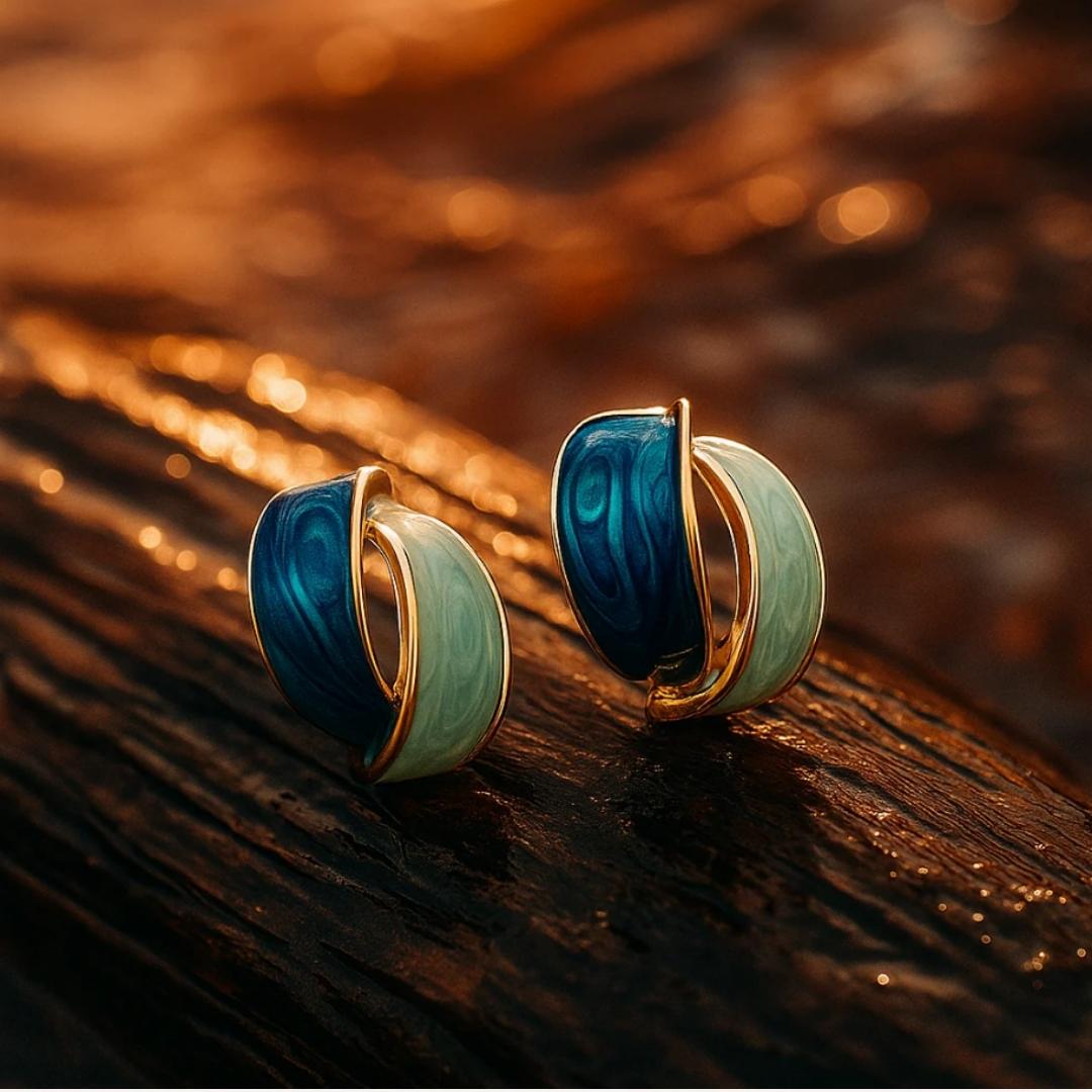 Gold-Toned Twin Wave Earrings