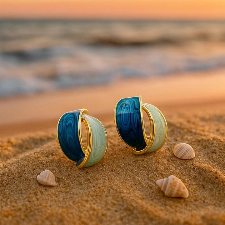 Gold-Toned Twin Wave Earrings