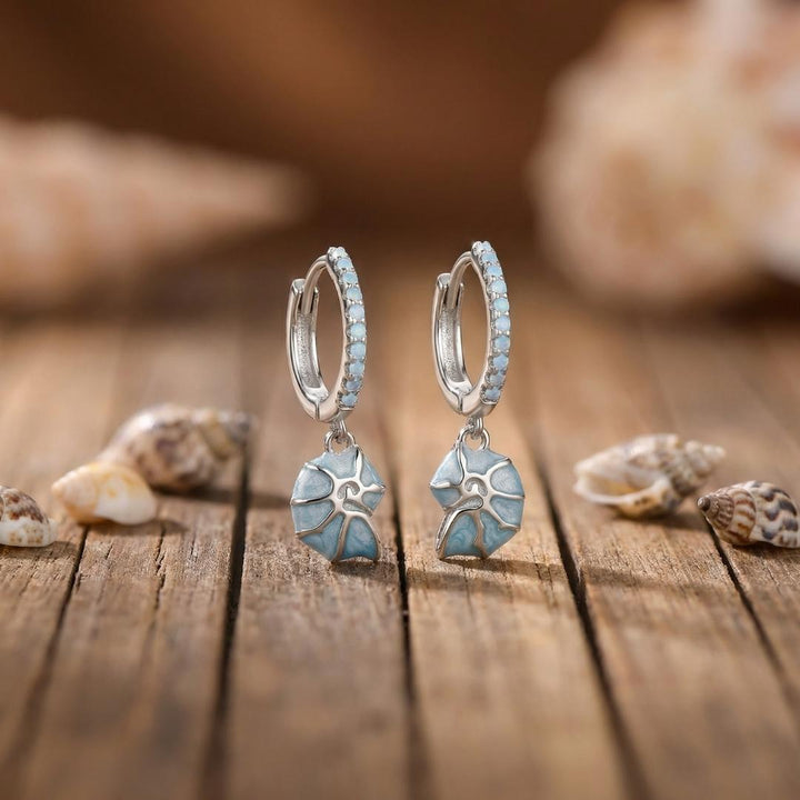 Silver Opal Tide Leaf Earrings