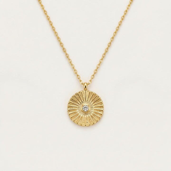 Gold Sun Talisman Necklace