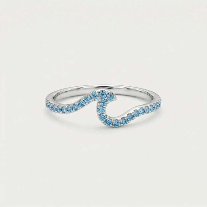 Sterling Silver Wave Zircon Ring