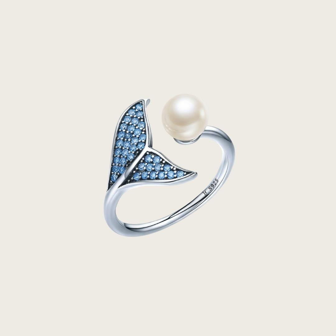 Sterling Silver Pearl Wave Ring II
