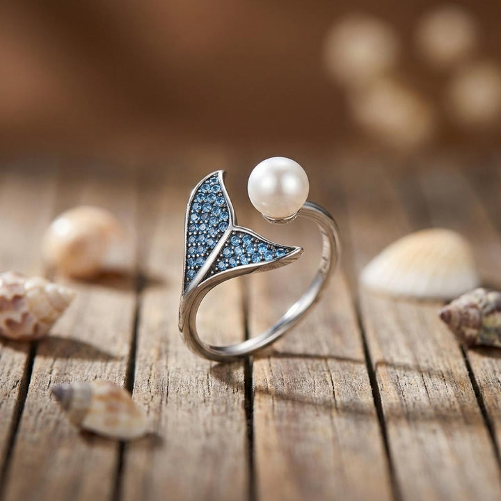 Sterling Silver Pearl Wave Ring II