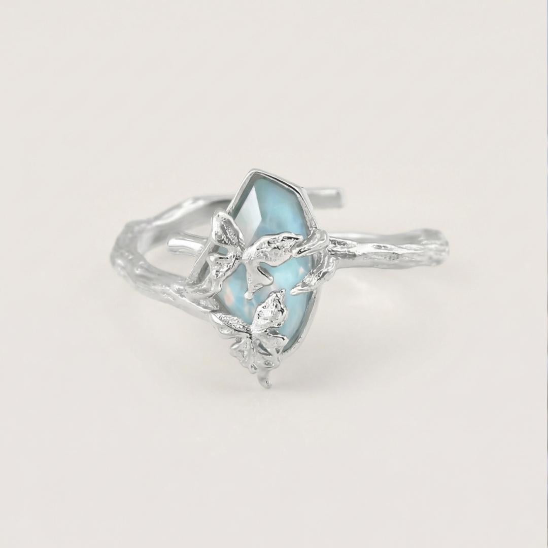 Sterling Silver Tide Garden Zircon Ring