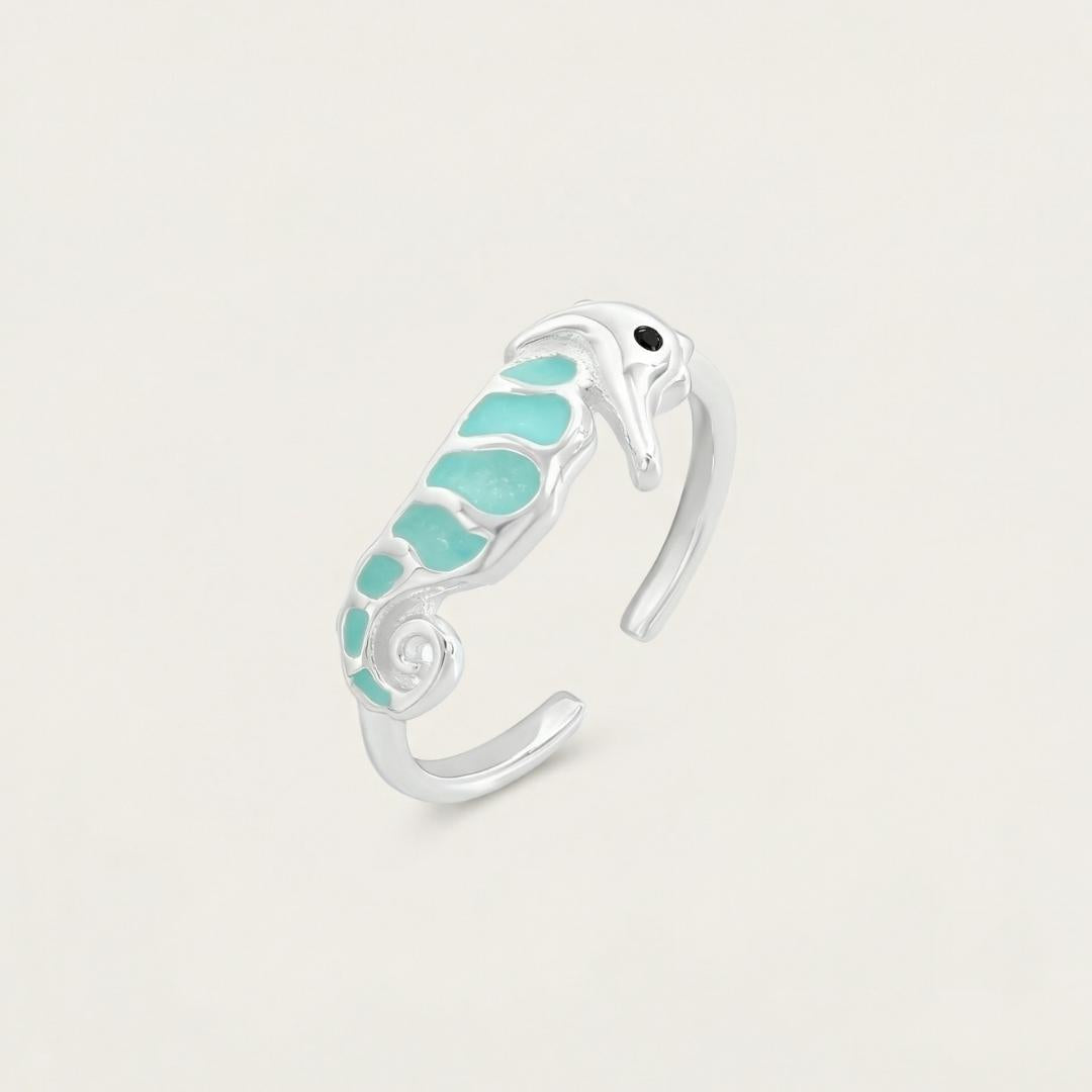Silver Seahorse Ring